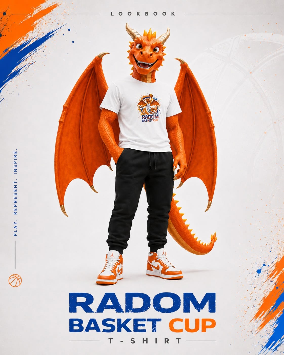 Maskotka RBC w koszulce RADOM BASKET CUP